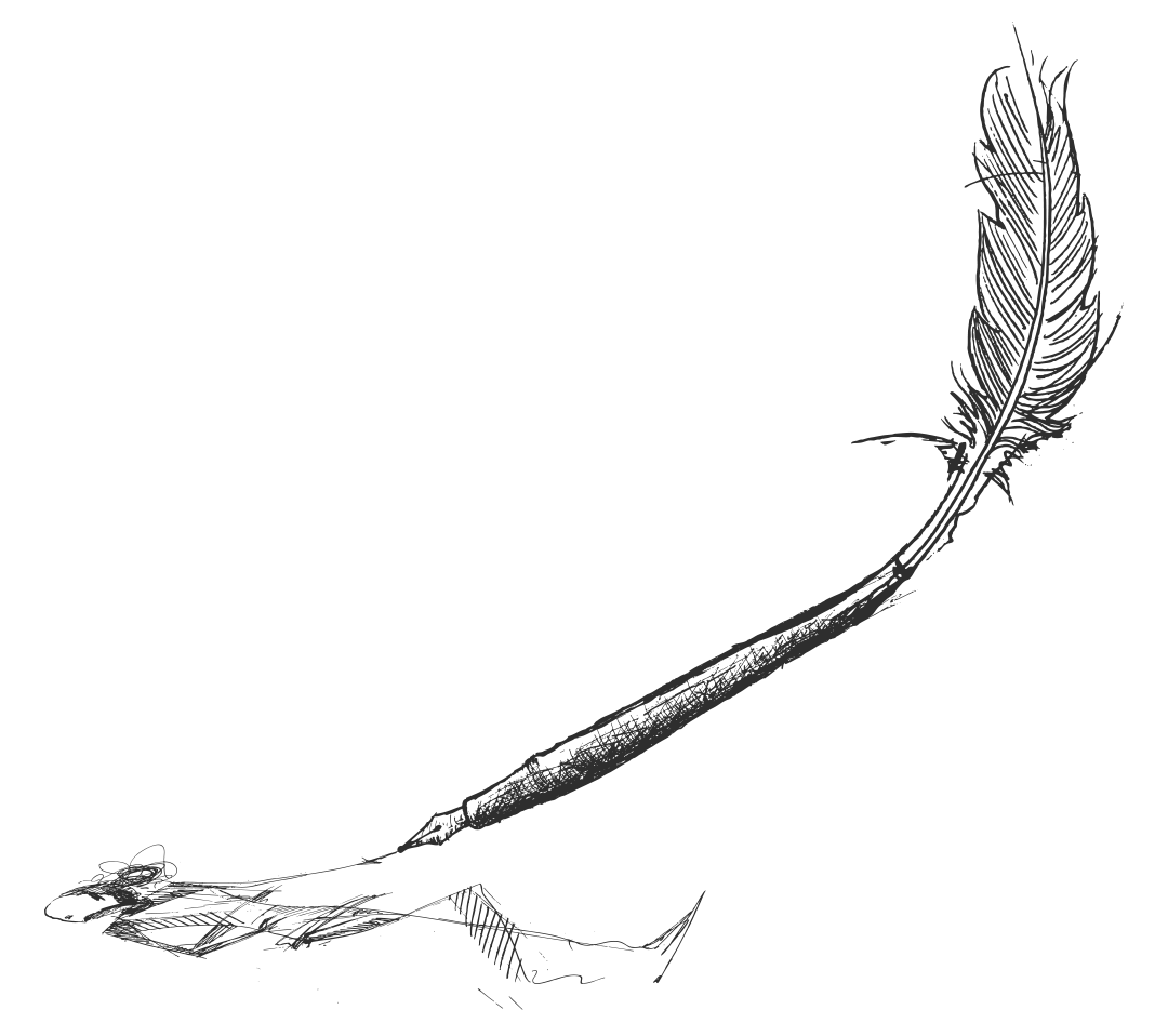 Ink and quill illustration